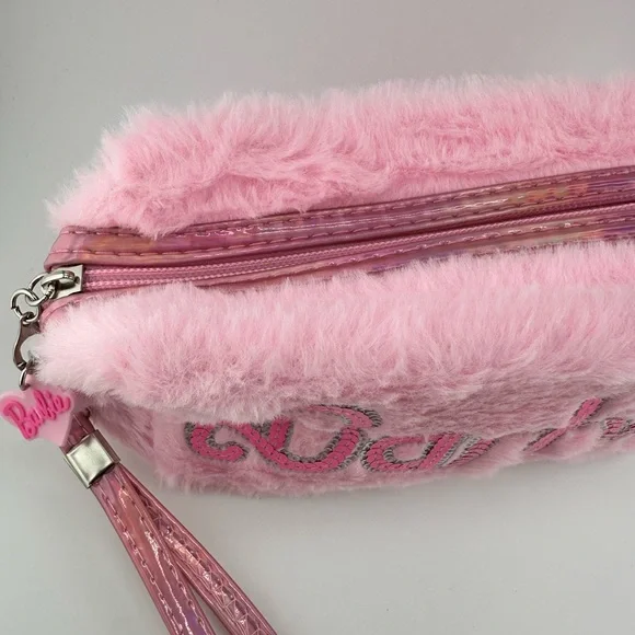 Barbie Fuzzy Pink Makeup Bag- Brand new - Picture 4 of 7